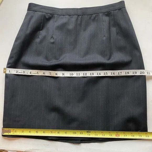 Sam's Tailor Bespoke Ladies Grey Pinstripe Tailored Skirt Suit Business Professi