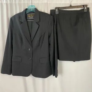 Sam's Tailor Bespoke Ladies Grey Pinstripe Tailored Skirt Suit Business Professi