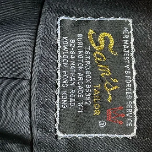 Sam's Tailor Bespoke Ladies Grey Pinstripe Tailored Skirt Suit Business Professi