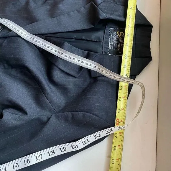 Sam's Tailor Bespoke Ladies Grey Pinstripe Tailored Skirt Suit Business Professi