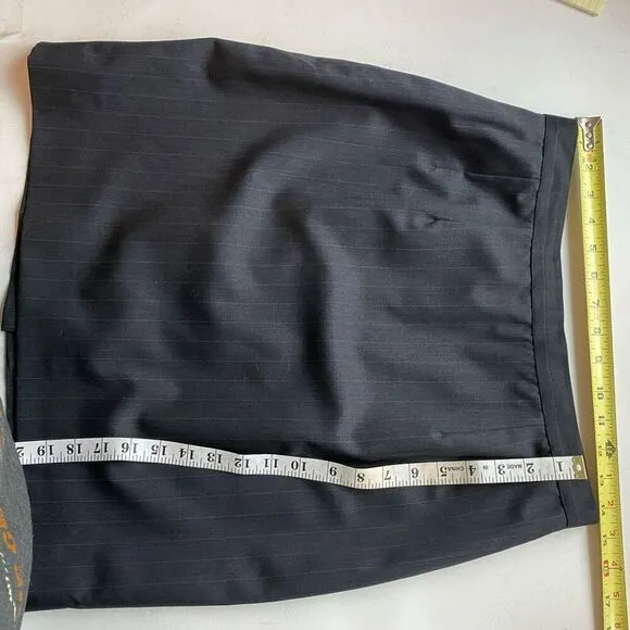 Sam's Tailor Bespoke Ladies Grey Pinstripe Tailored Skirt Suit Business Professi