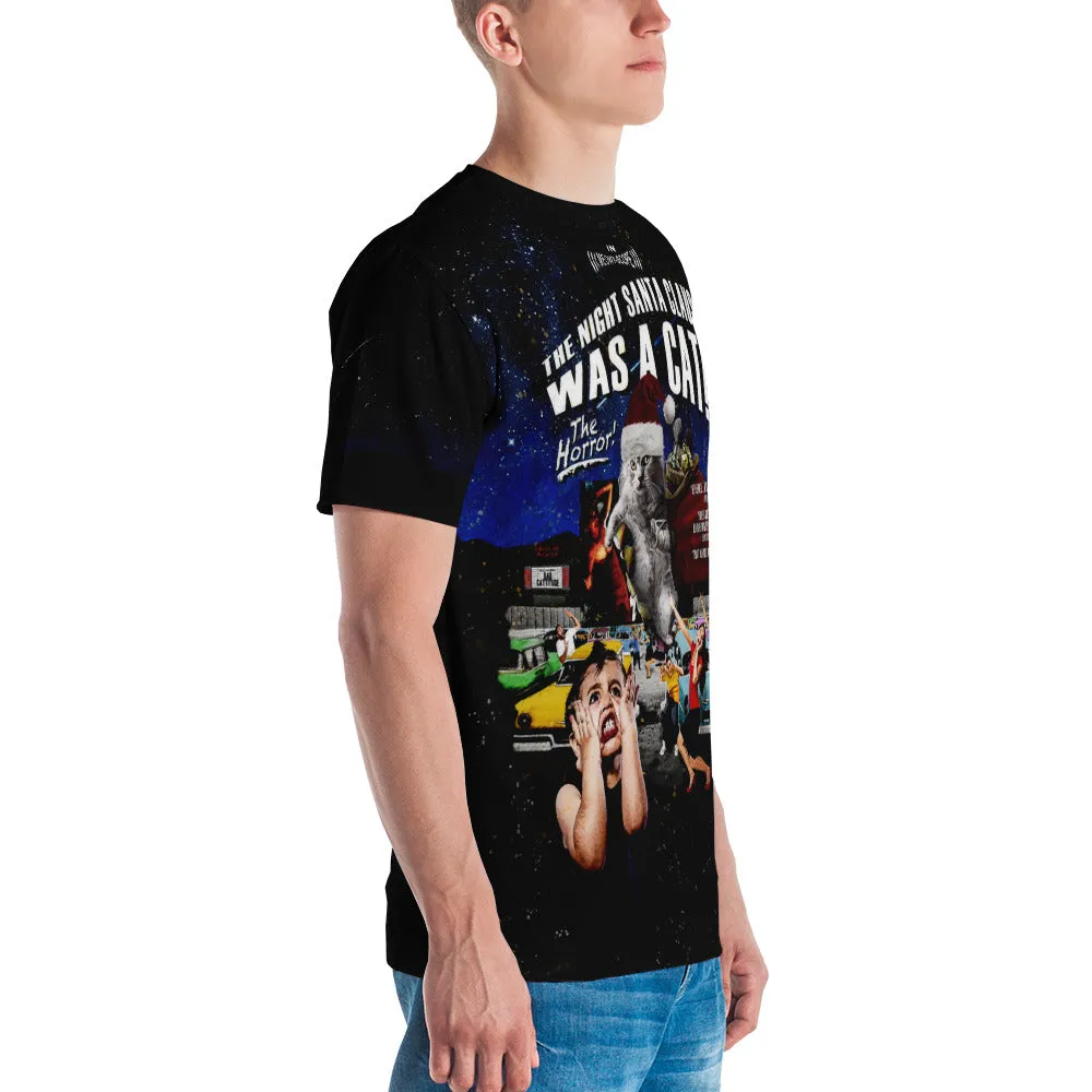 Santa Was A Cat - (Unisex All-Over Print T-Shirt)