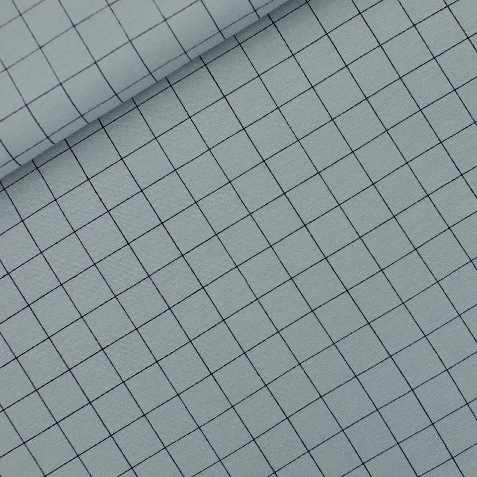 See You At Six Thin Grid Monument Gray French Terry