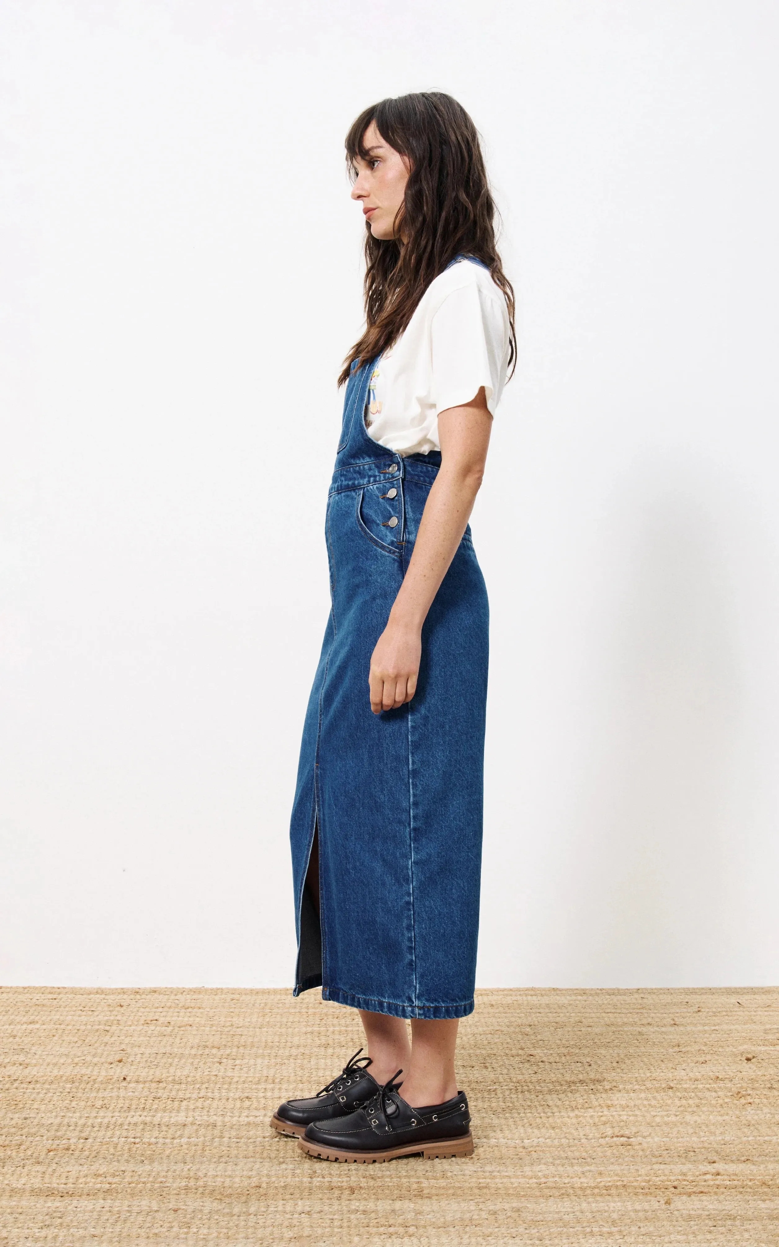 Selvi Blue Jean Overall Dress