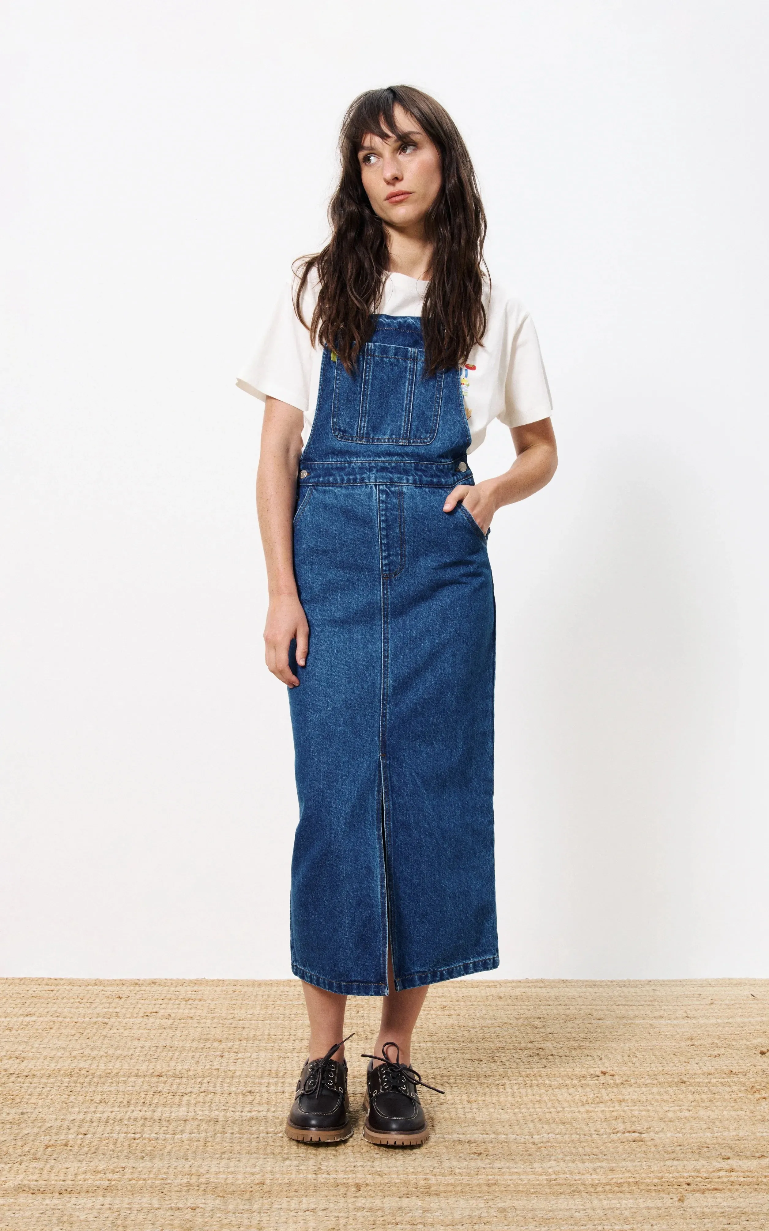 Selvi Blue Jean Overall Dress