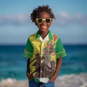 Senegal Monument de la Renaissance Kid Hawaiian Shirt Africaine Ankara Pattern LT14