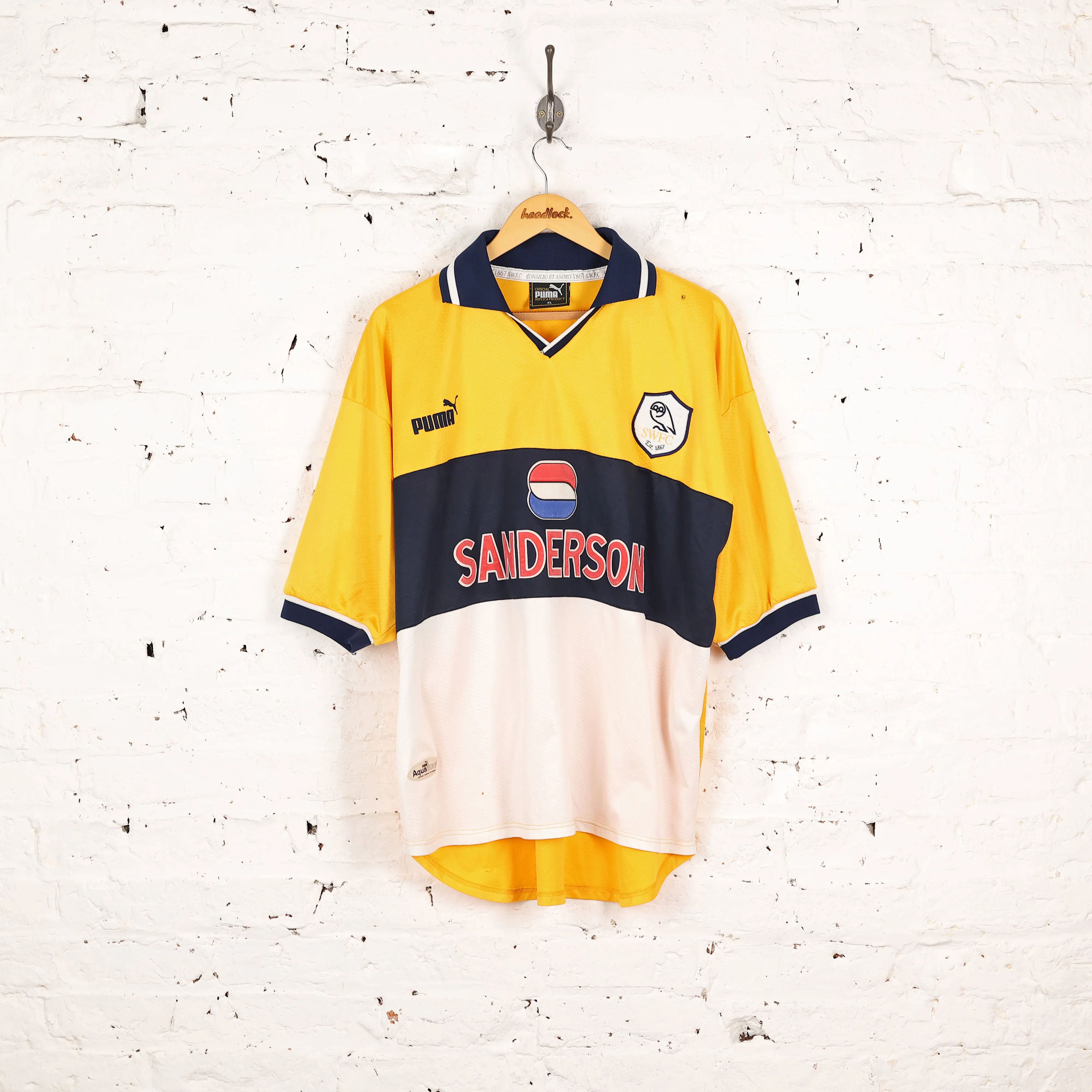 Sheffield Wednesday 1998 Puma Away Football Shirt - Yellow - XL