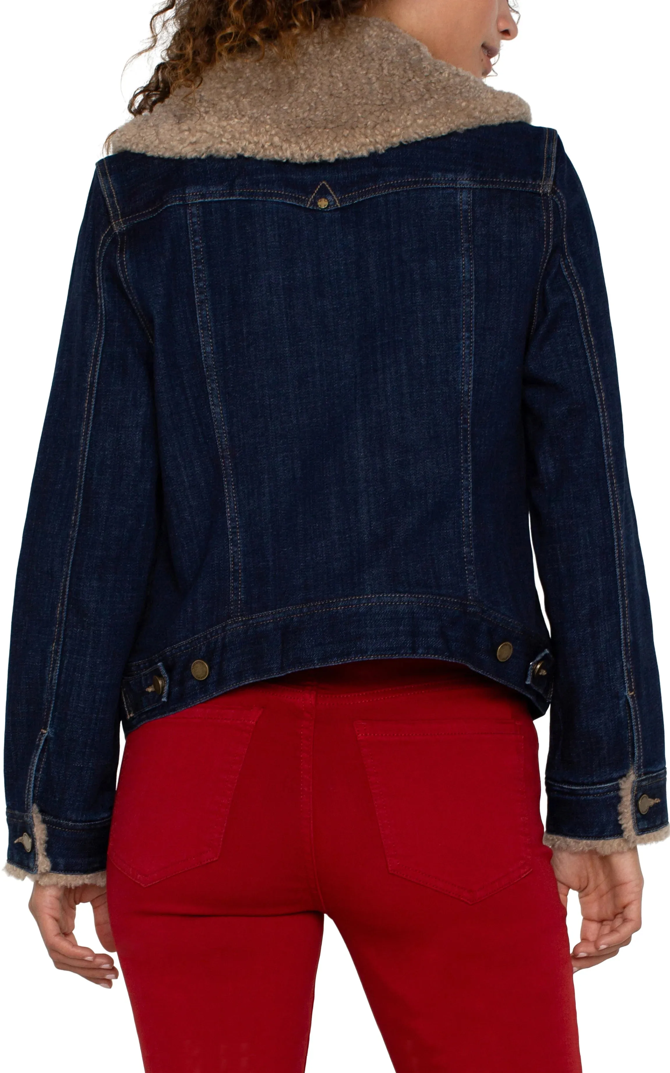 Sherpa Collar Trucker Jacket in Rinse