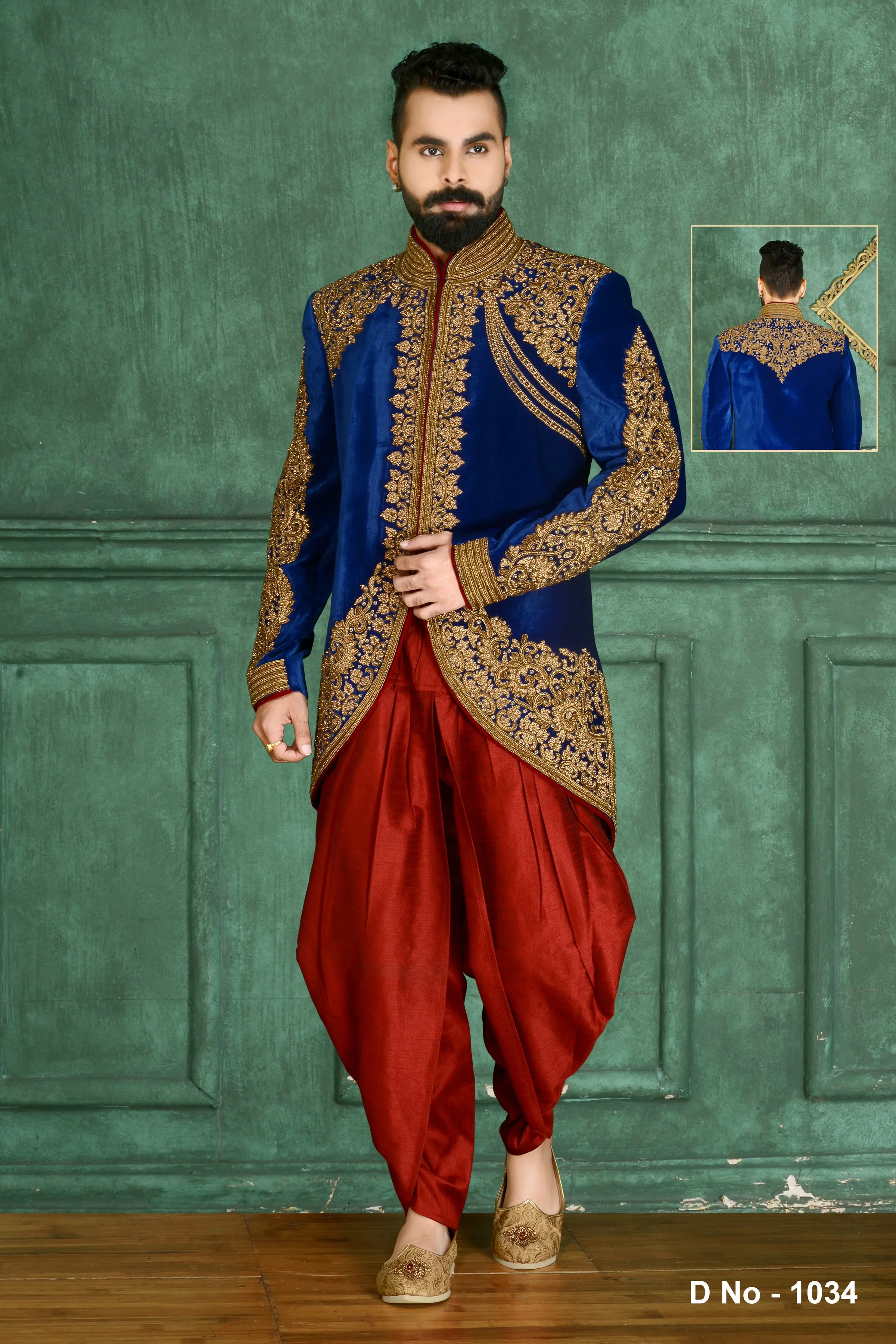 Sherwani (Custom Tailored) - (D.No.-1034)