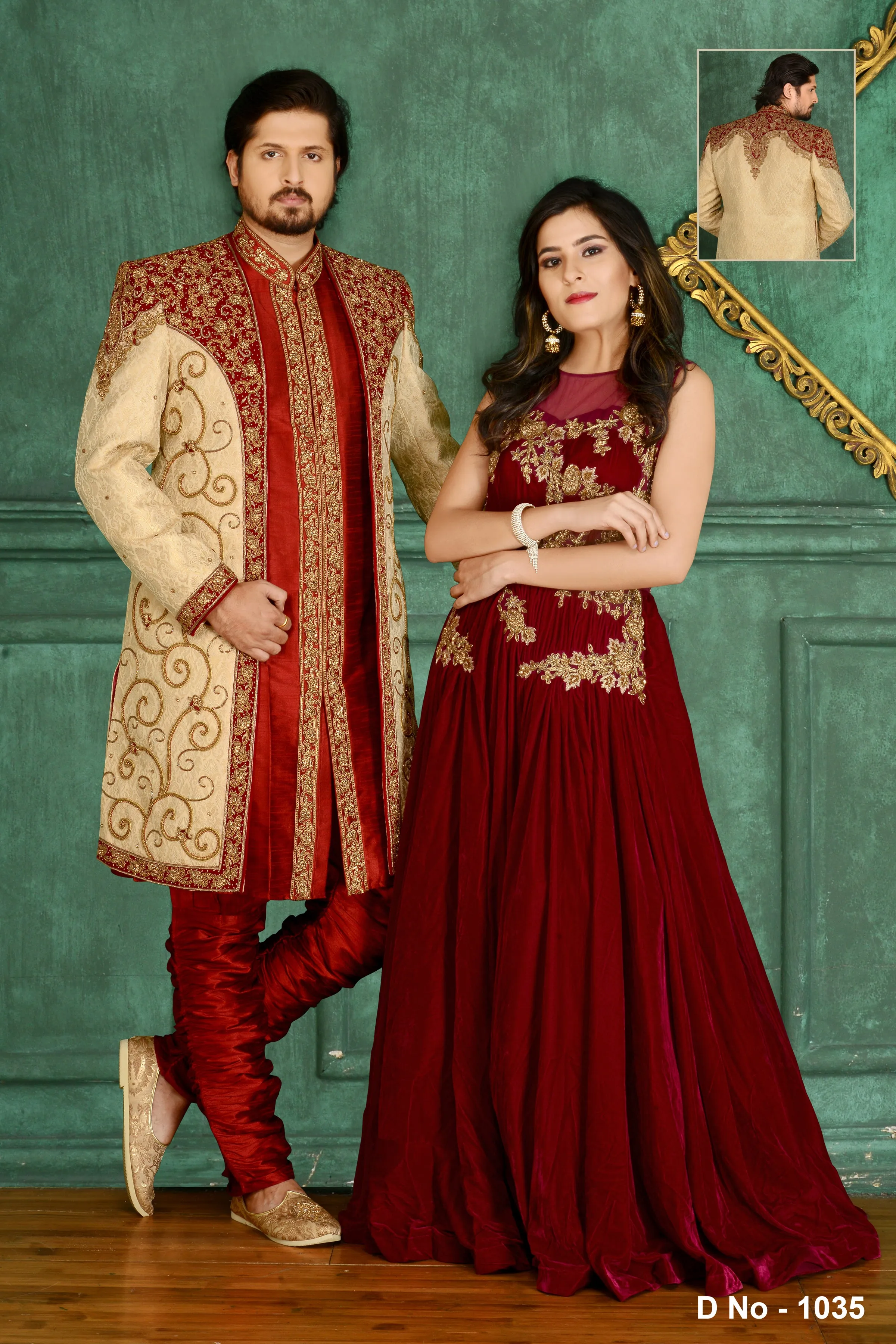 Sherwani (Custom Tailored) - (D.No.-1035)