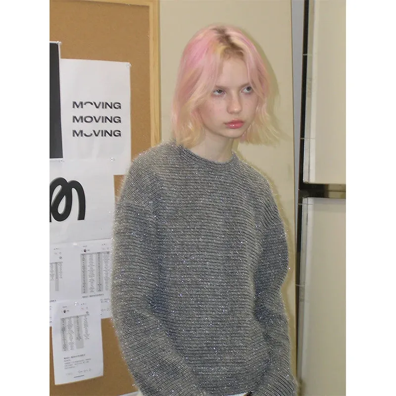 Silver Knit Sweater