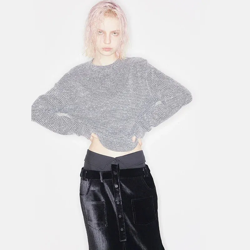 Silver Knit Sweater