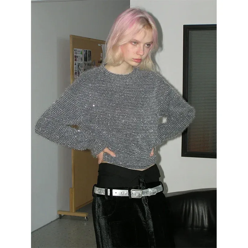 Silver Knit Sweater