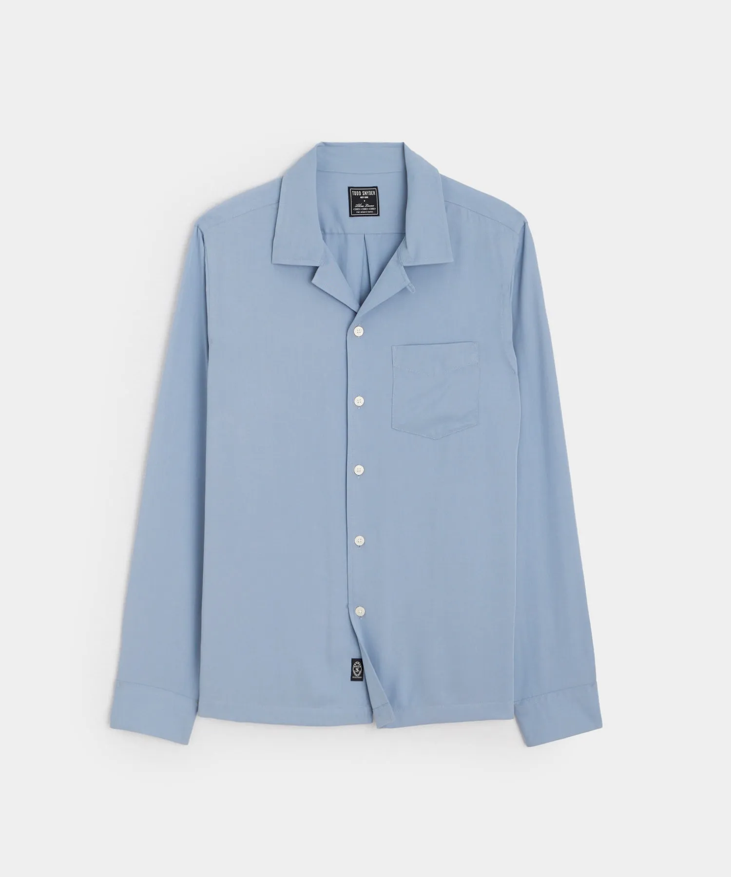 Slim Fit Rayon Hollywood Shirt in Steel Blue