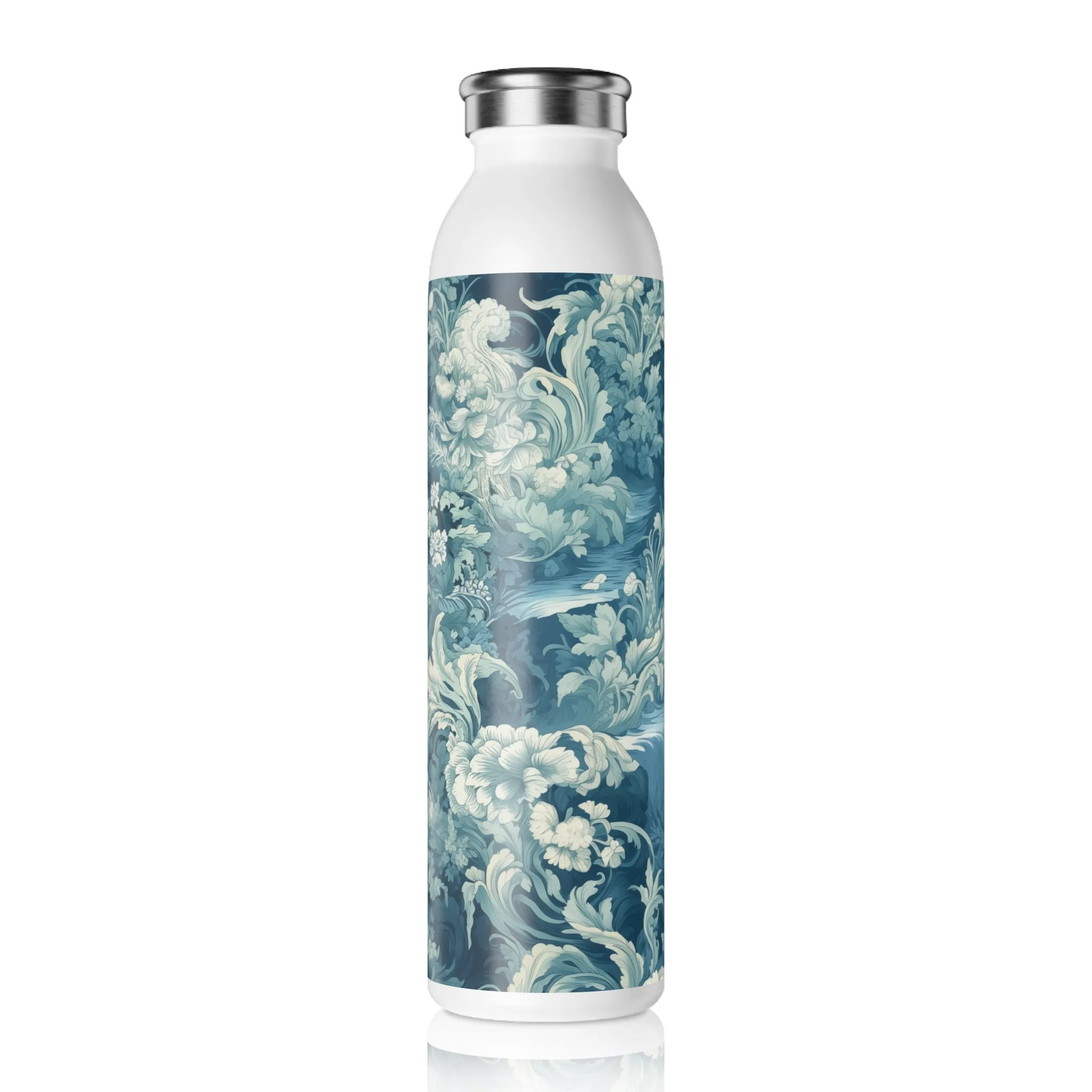 Slim Water Bottle - Modern Parisian Jouy