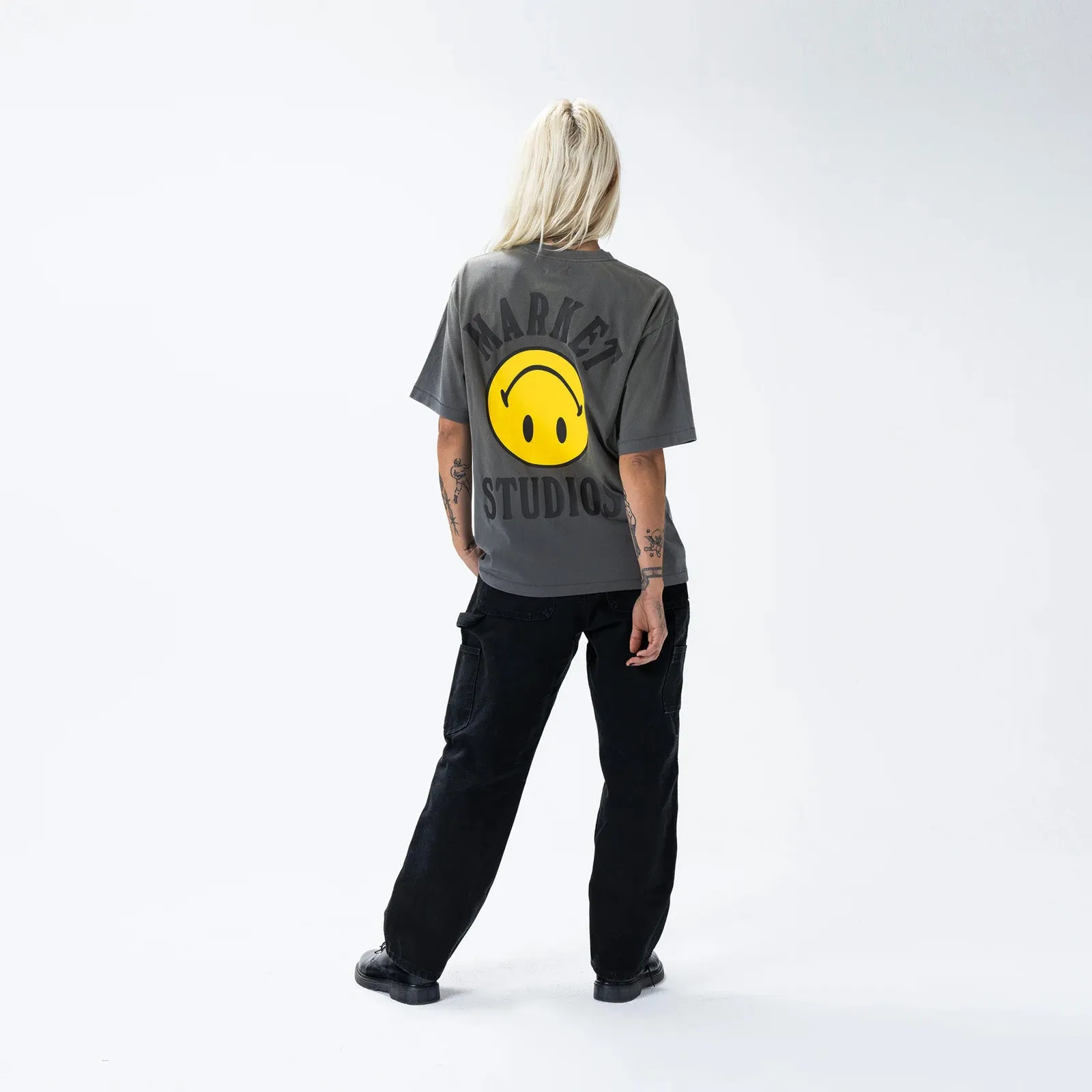 Smiley Lockup T-Shirt - Cement