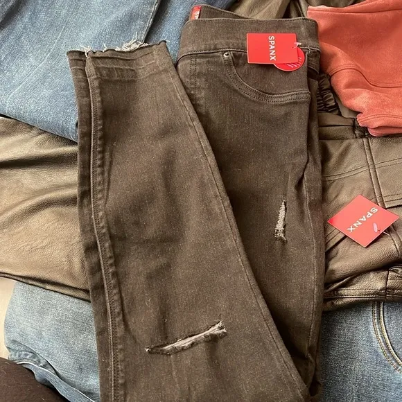 Spanx distressed denim leggings XS NWT