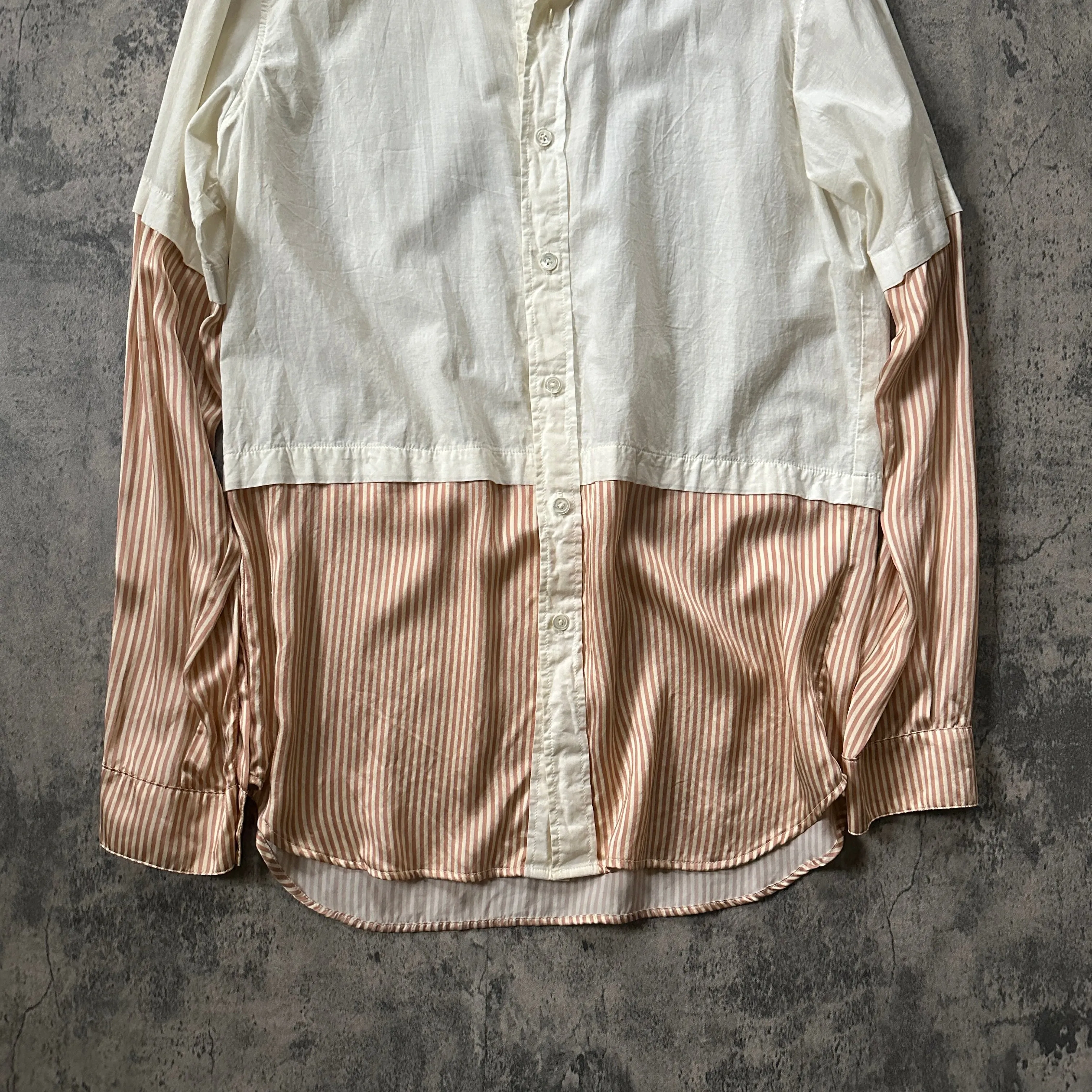SS08 Ann Demeulemeester Runway “Striped Silk” Layered Button-Up