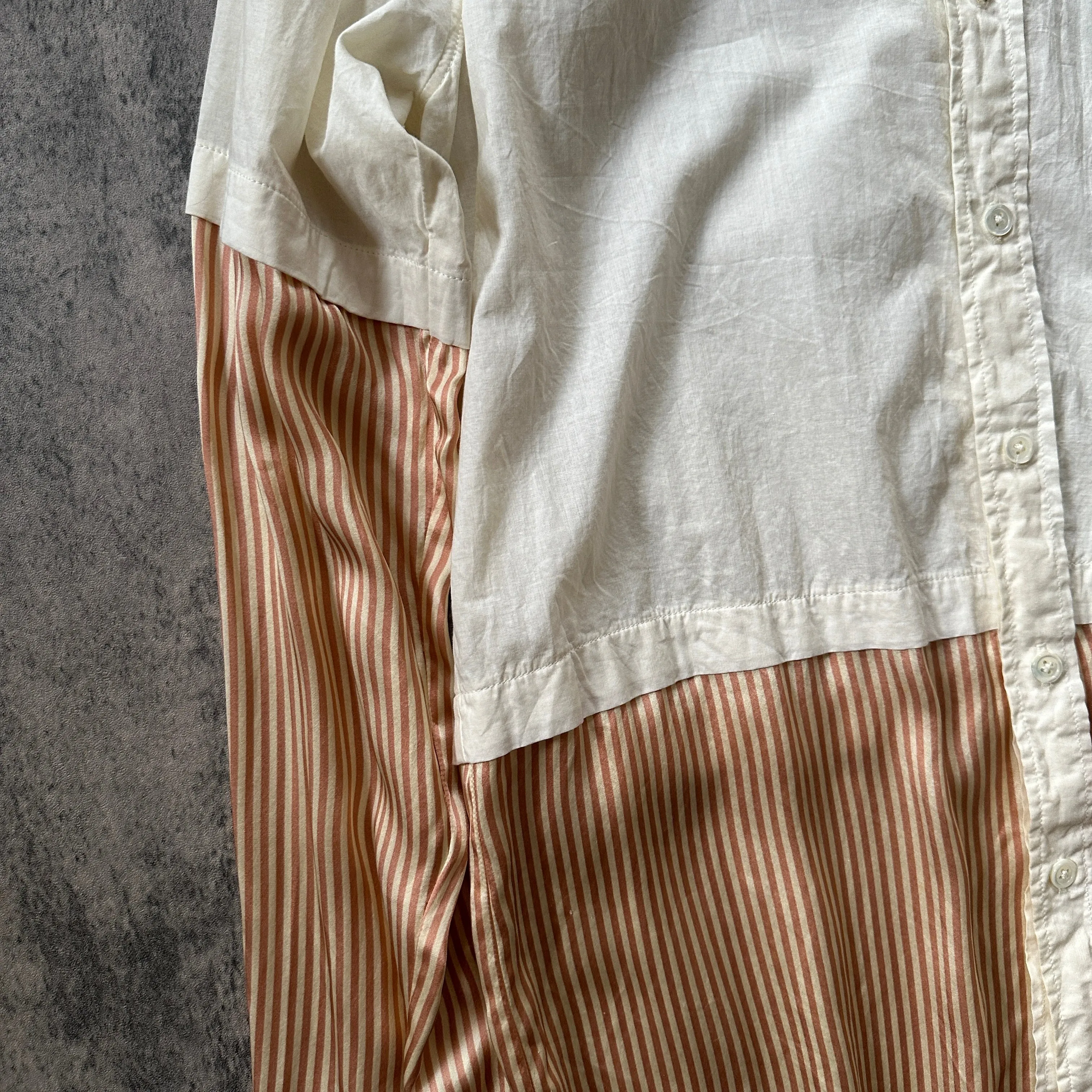 SS08 Ann Demeulemeester Runway “Striped Silk” Layered Button-Up