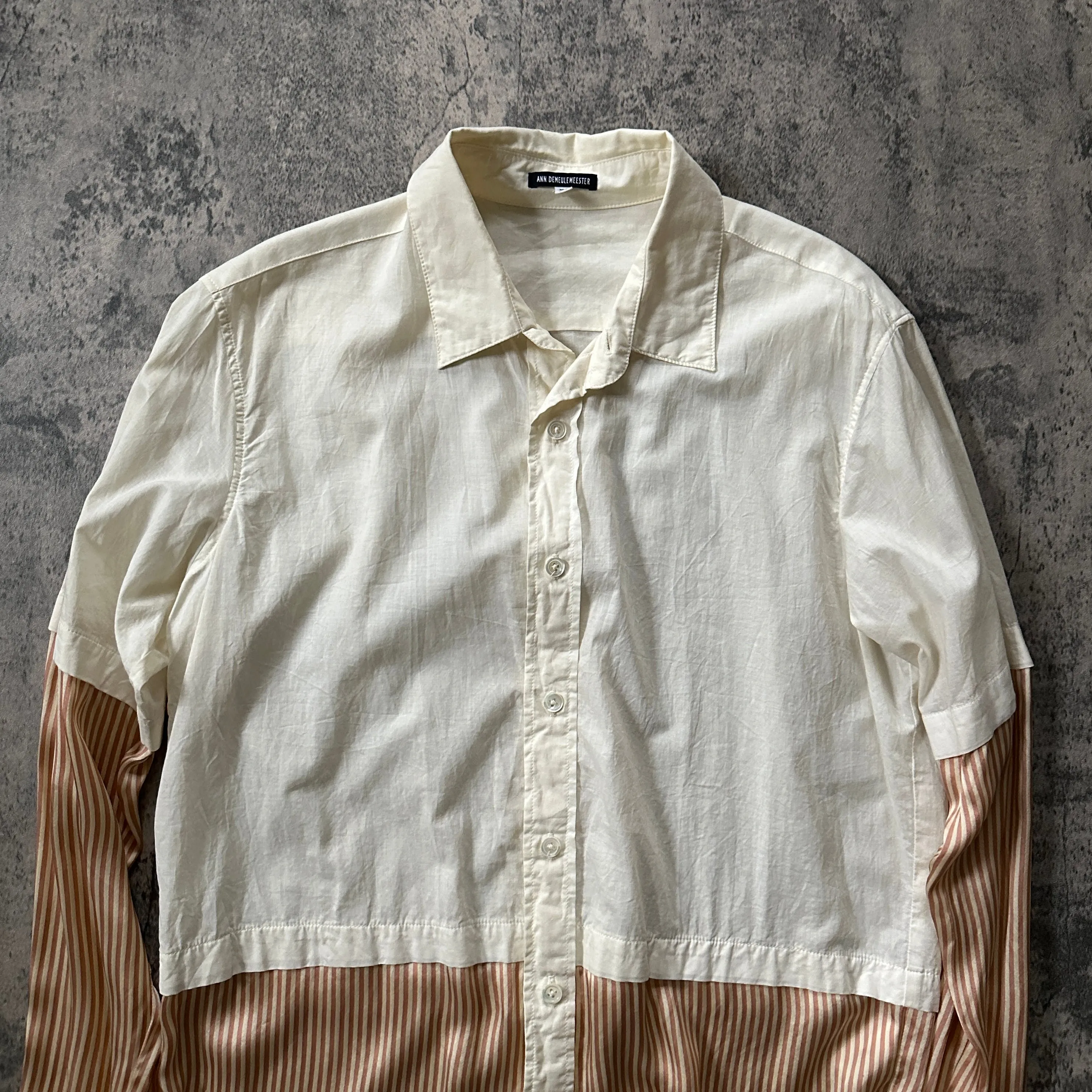 SS08 Ann Demeulemeester Runway “Striped Silk” Layered Button-Up