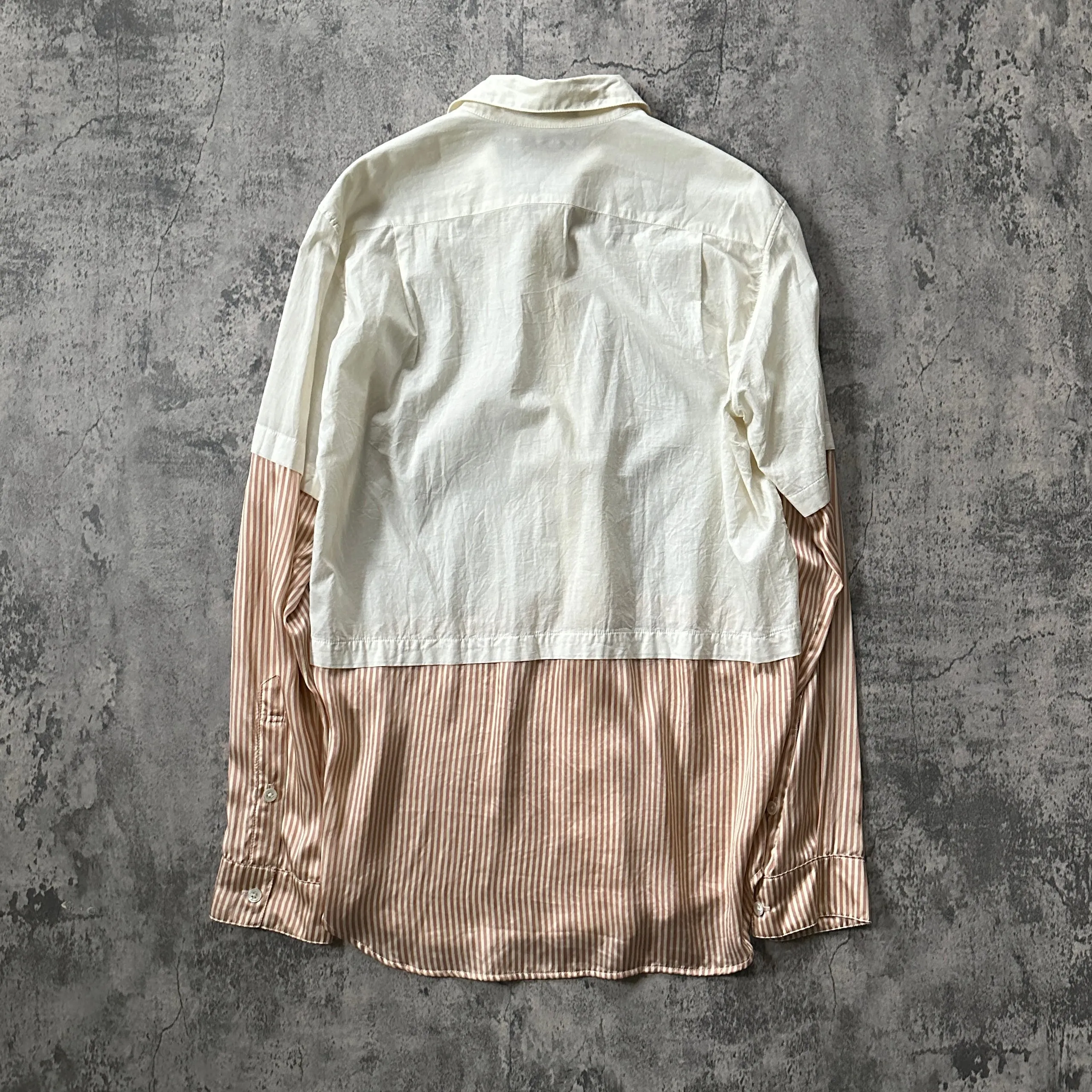 SS08 Ann Demeulemeester Runway “Striped Silk” Layered Button-Up