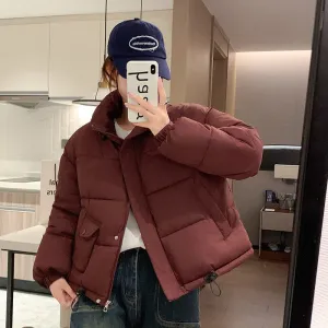 Stain-Resistant and Easy-to-Clean Zip-Up Puffer Jacket for Women