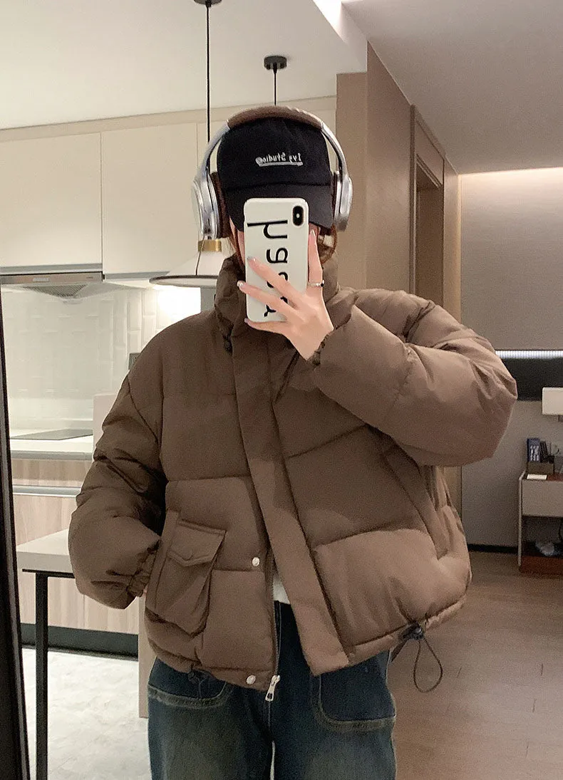 Stain-Resistant and Easy-to-Clean Zip-Up Puffer Jacket for Women