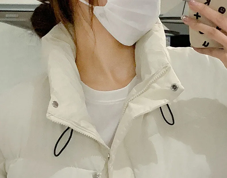 Stain-Resistant and Easy-to-Clean Zip-Up Puffer Jacket for Women