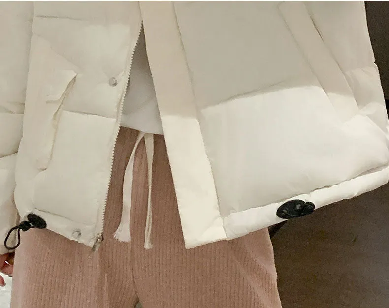 Stain-Resistant and Easy-to-Clean Zip-Up Puffer Jacket for Women