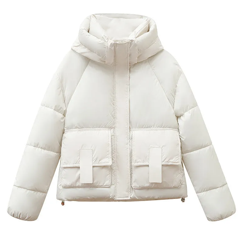 Stain-resistant Easy-to-clean Padded Puffer Jacket with Solid Design