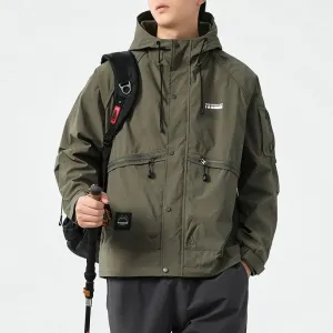 Stain-resistant Hooded Rain Jacket for Men