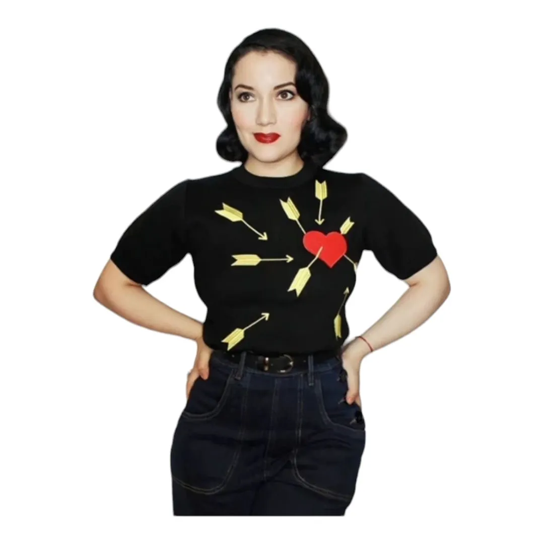 Star Struck Clothing Pullover in "Carefree" Pattern in Black