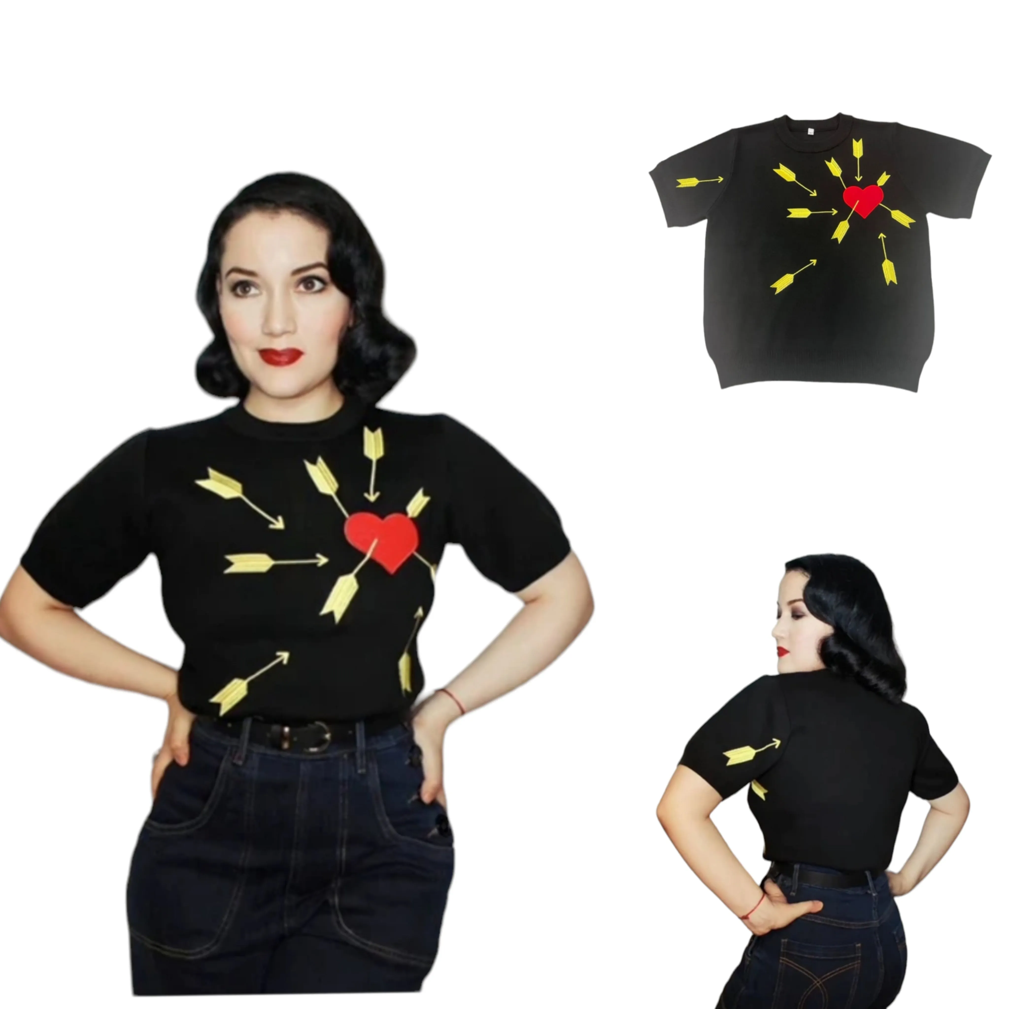 Star Struck Clothing Pullover in "Carefree" Pattern in Black