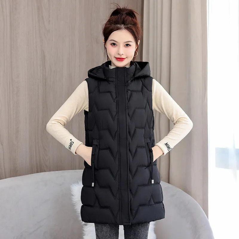 Stay Warm with Our Relaxed-Fit Hooded Quilted Puffer Vest