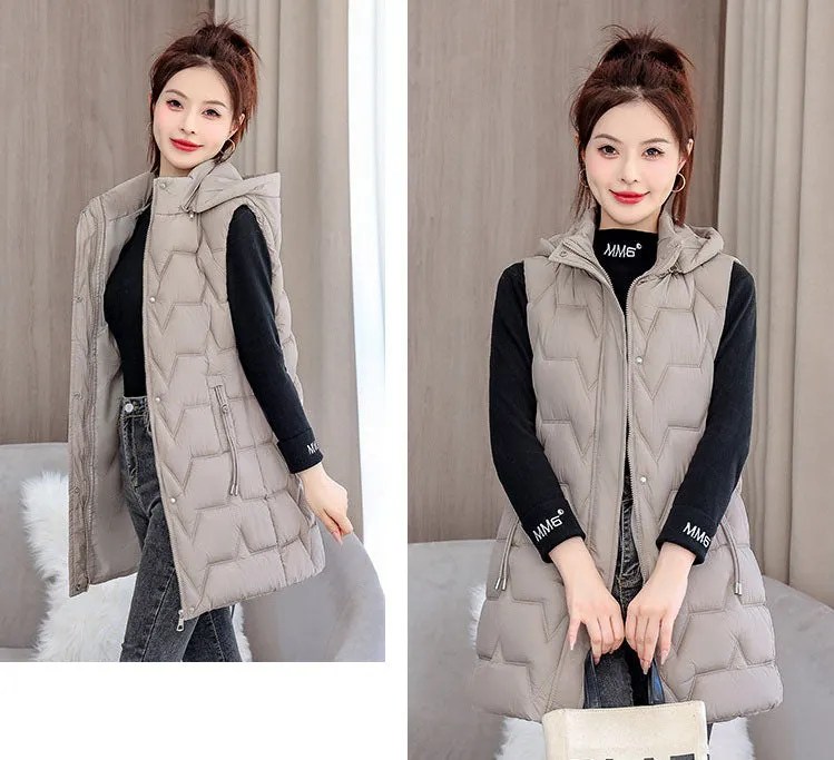 Stay Warm with Our Relaxed-Fit Hooded Quilted Puffer Vest
