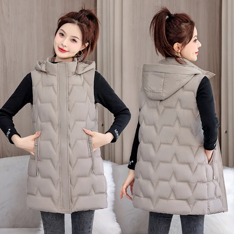 Stay Warm with Our Relaxed-Fit Hooded Quilted Puffer Vest