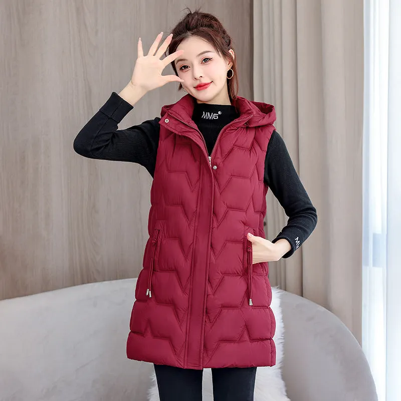 Stay Warm with Our Relaxed-Fit Hooded Quilted Puffer Vest