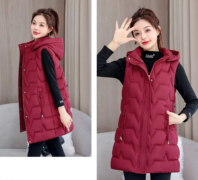 Stay Warm with Our Relaxed-Fit Hooded Quilted Puffer Vest