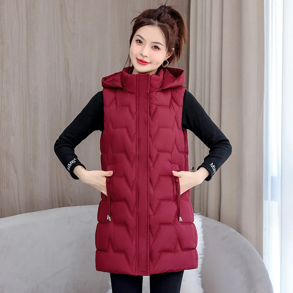 Stay Warm with Our Relaxed-Fit Hooded Quilted Puffer Vest