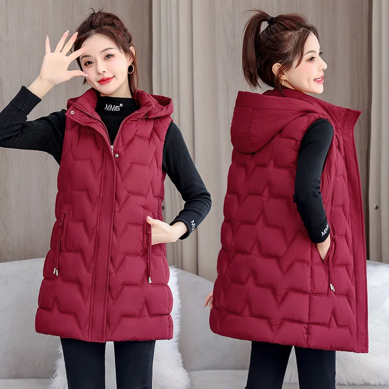 Stay Warm with Our Relaxed-Fit Hooded Quilted Puffer Vest