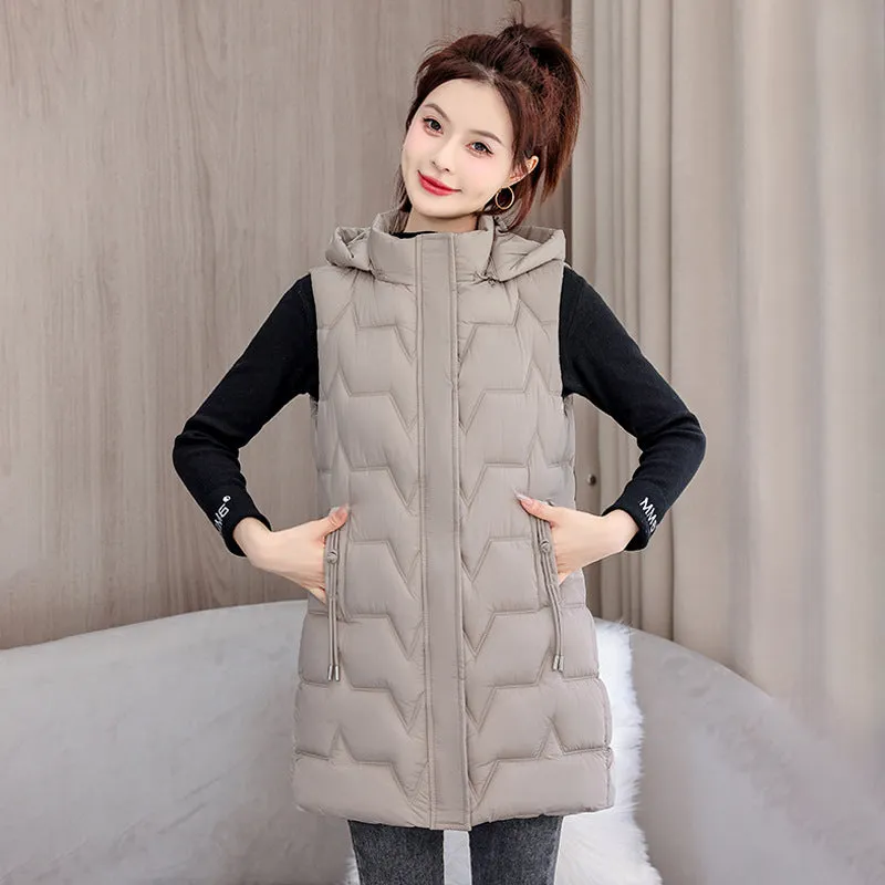 Stay Warm with Our Relaxed-Fit Hooded Quilted Puffer Vest