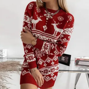 STEVIE | COMFORTABLE CHRISTMAS SWEATER DRESS
