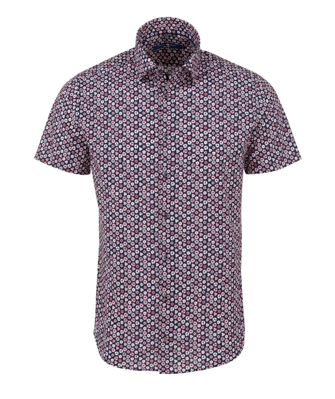 Stone Rose- Pink Geometric Print Short Sleeve Shirt
