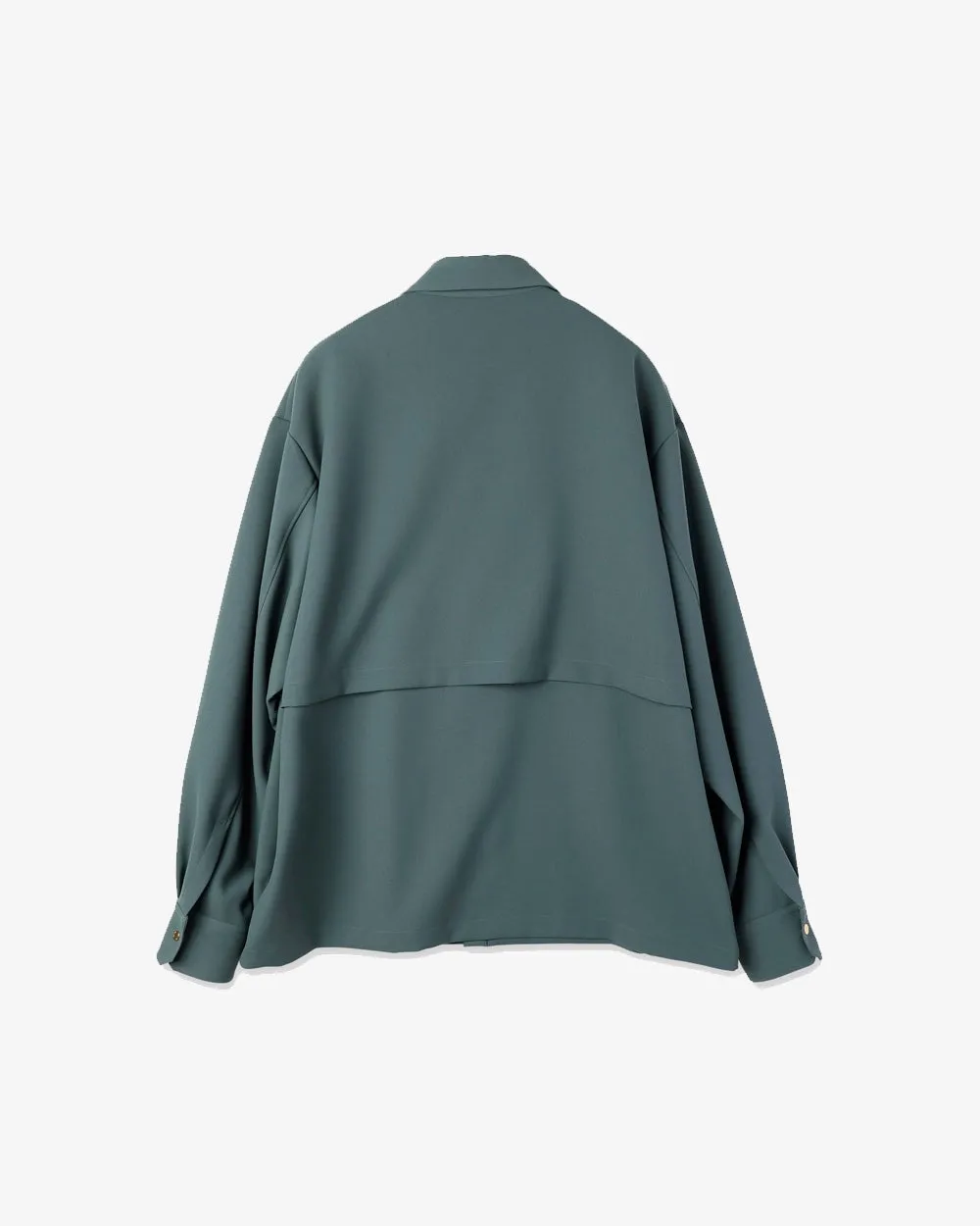 Stretch Double Cloth Layered Shirt Jacket - Green