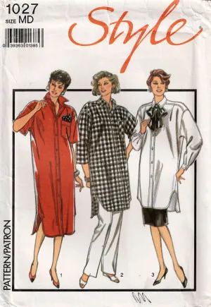 Style 1027 Maternity Dress Shirt & Pants 1980s Vintage Sewing Pattern Size 12 - 14 UNCUT Factory Folded