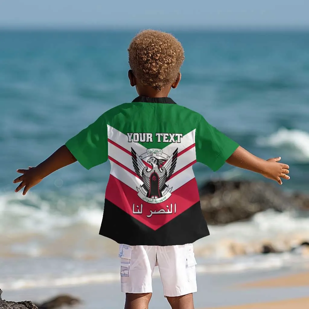 Sudan Independence Day Kid Hawaiian Shirt with Sudanese Secretary Bird LT01