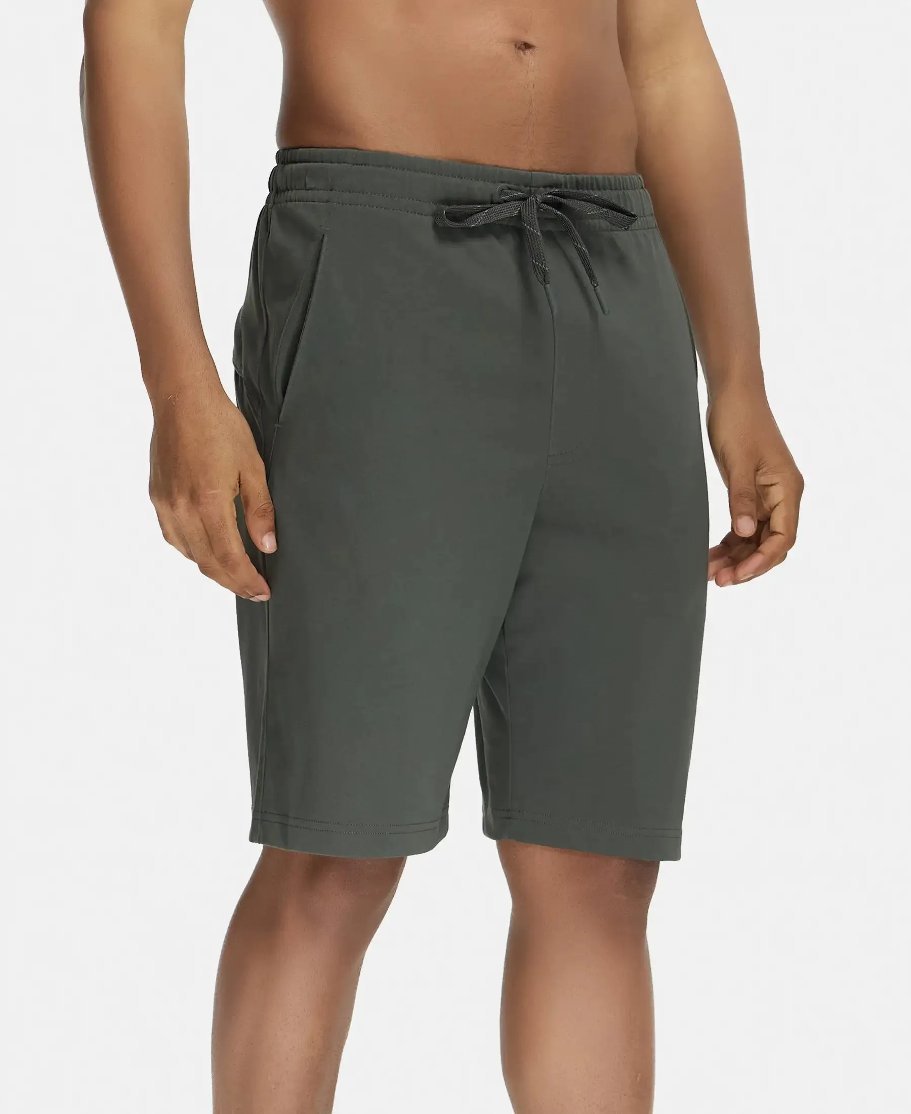Super Combed Cotton Rich Shorts with StayFresh Treatment - Deep Olive