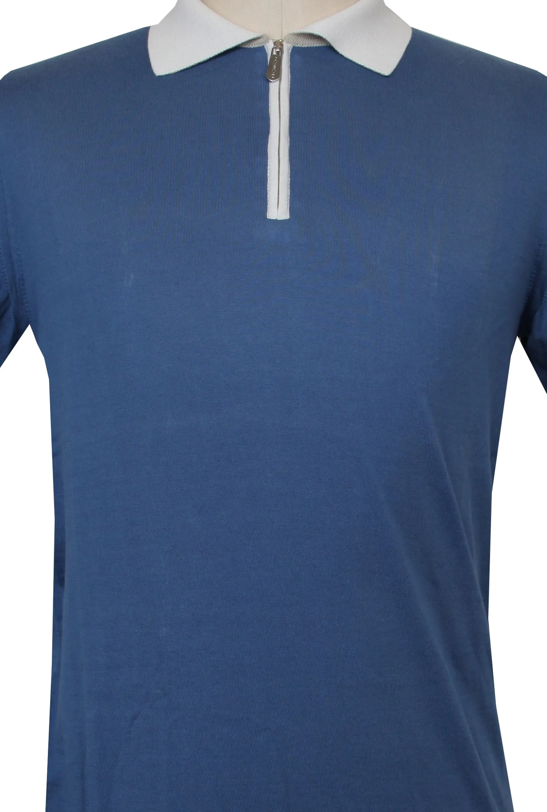 Svevo Parma Blue 1/4 Zip Polo Sweater