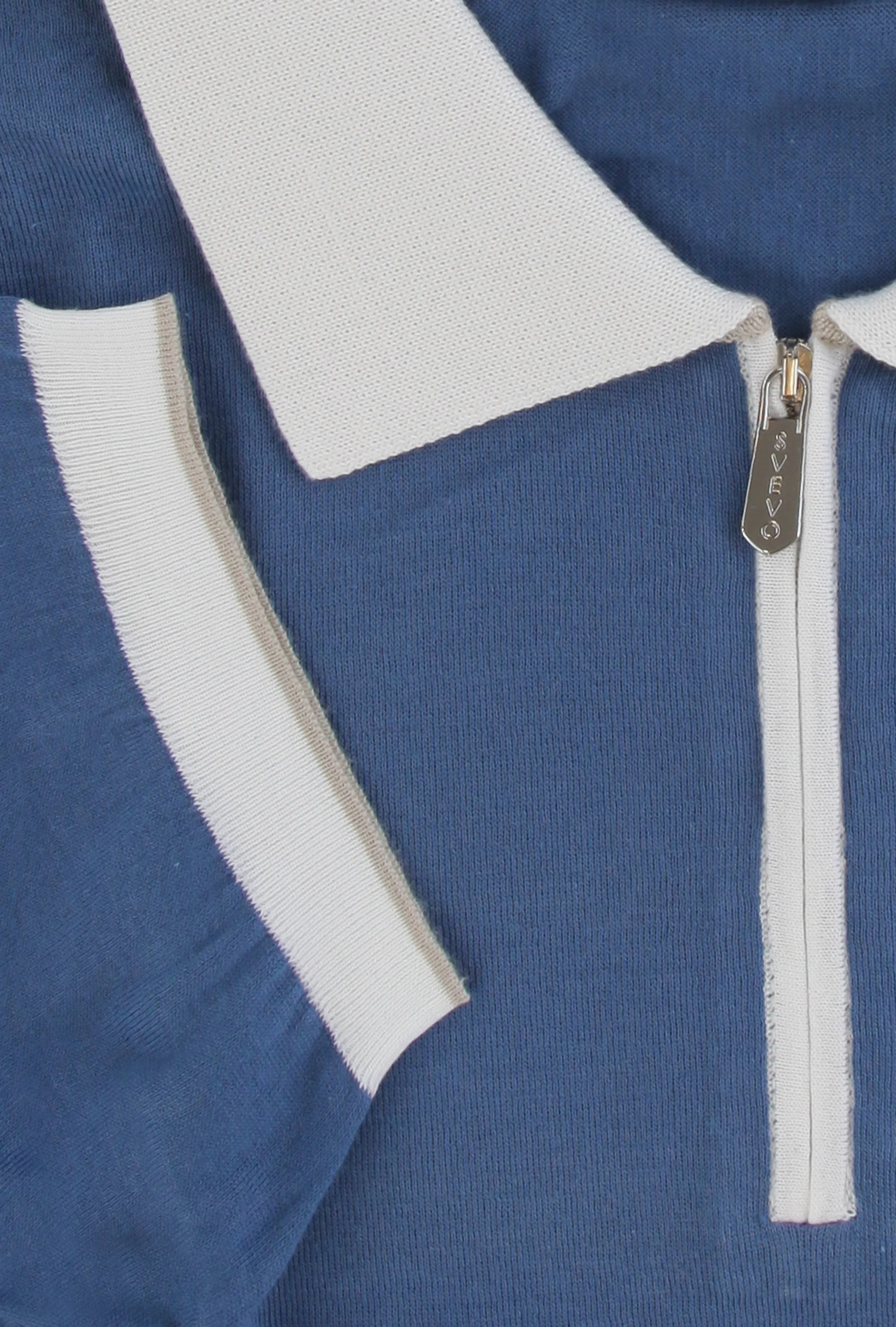 Svevo Parma Blue 1/4 Zip Polo Sweater