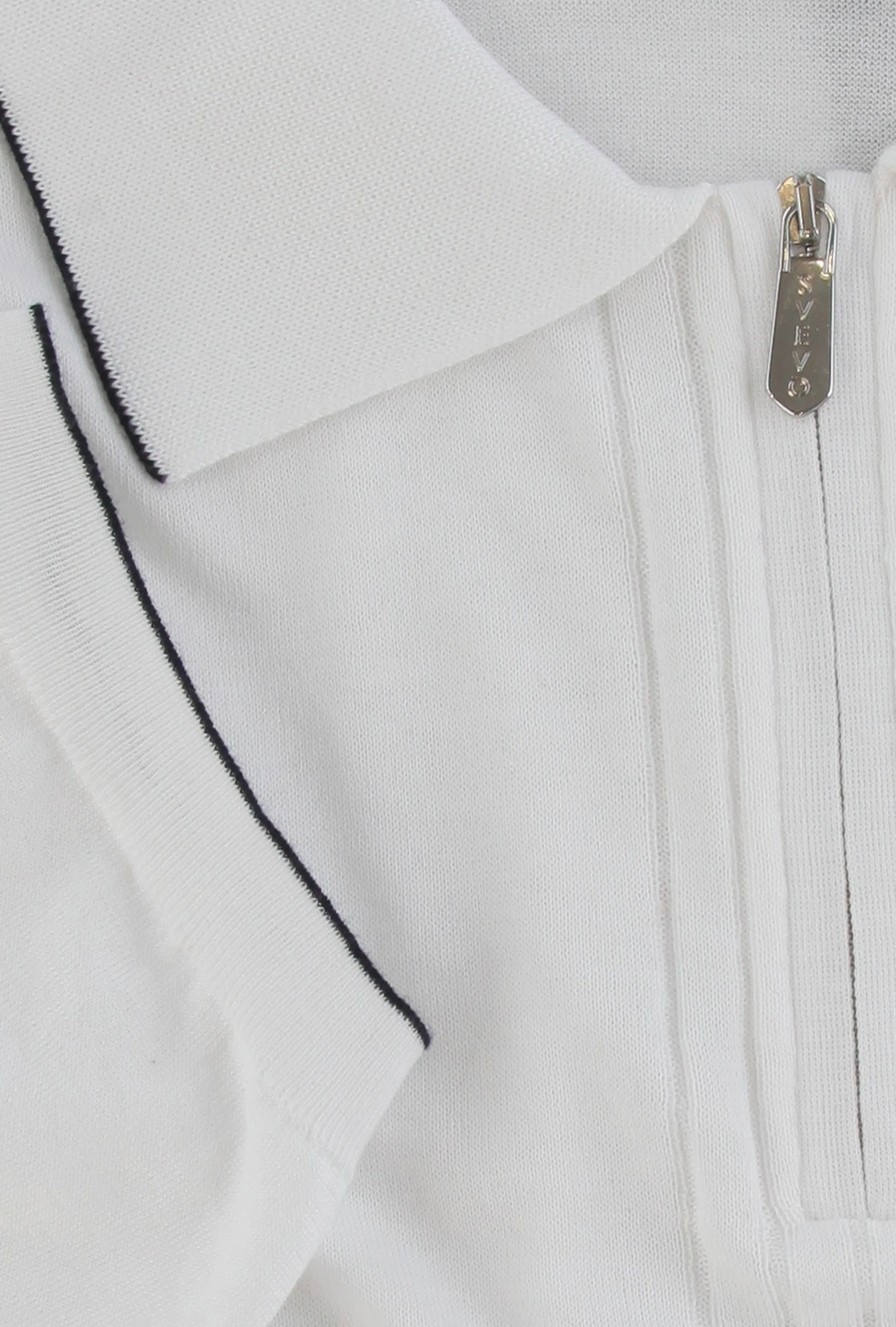 Svevo Parma White 1/4 Zip Polo Sweater